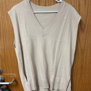 Amazon Women's Ribbed Knit Sleeveless Top - Beige